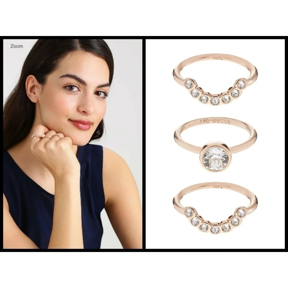 💕TED BAKER💕 Crystal Stacking Ring Light Blue